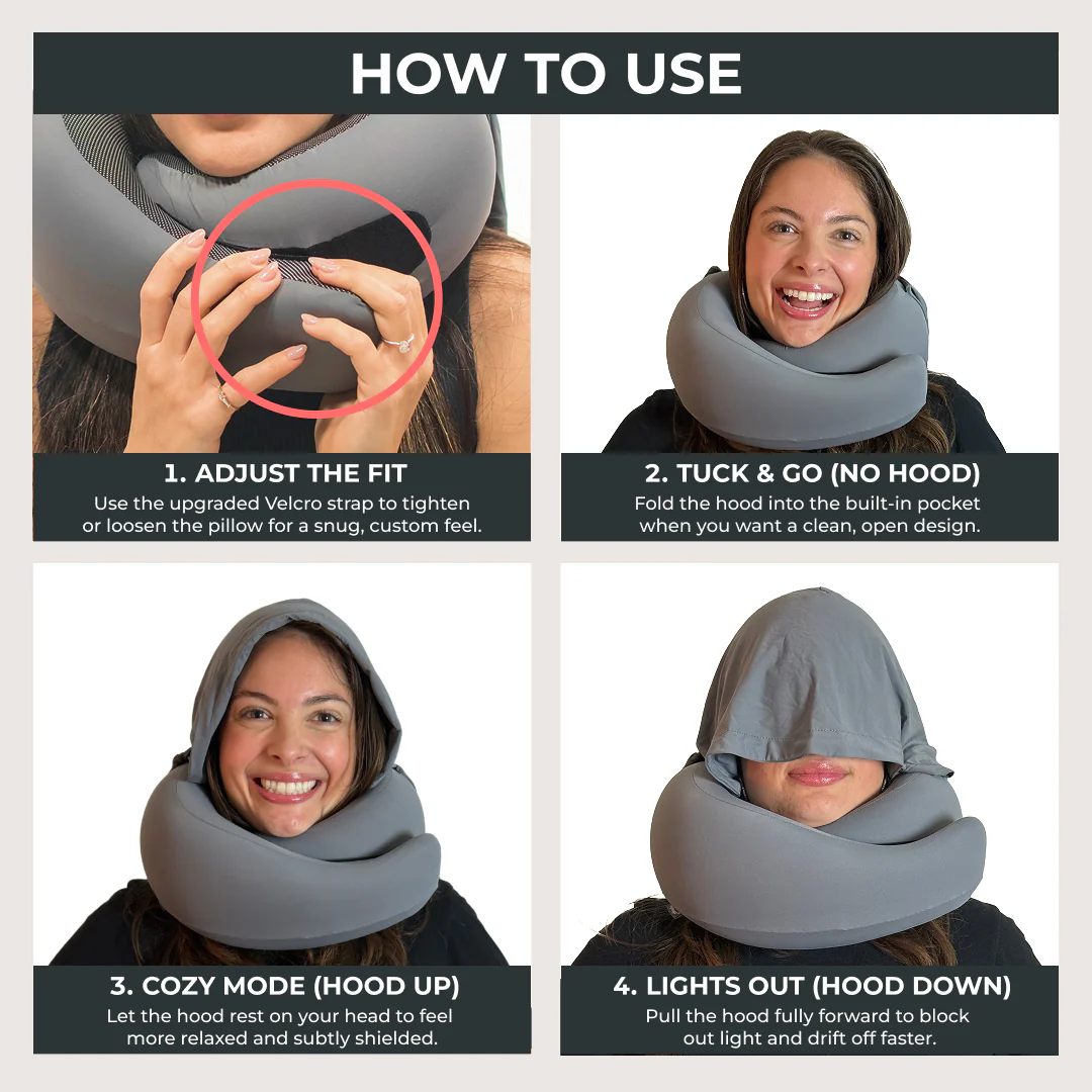 FlyHugz® 2.0 Hooded Travel Pillow - Image 6